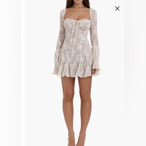 House of CB Analissa Long Sleeve Lace Minidress- Small C/D Cups